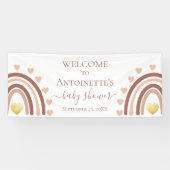 赤面ハートレインボーボホーベビーシャワーバナー 横断幕 (横)