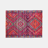 赤面バザール：ピンクモロッコ伝統エレガンス フリースブランケット (正面(横))