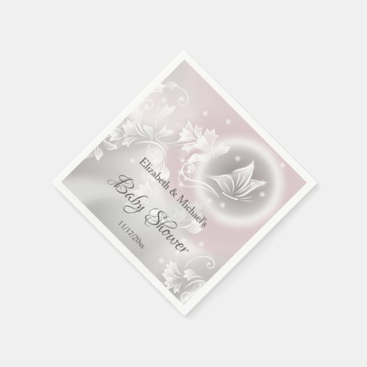 赤面バタフライファンタシーガールベビーシャワー スタンダードカクテルナプキン (角)