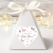 赤面バタフライベビーシャワーハート形シール ハートシール