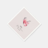 赤面バタフライベビーシャワー スタンダードカクテルナプキン (角)