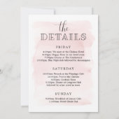 赤面バチェロレッテ週末の旅程招待状 招待状 (裏面)