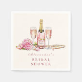 赤面バブリー&パールブライダルシャワー スタンダードカクテルナプキン (正面)