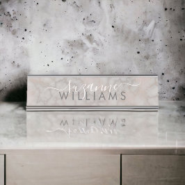 赤面バラとグレーマーリーエレガンス デスクネームプレート