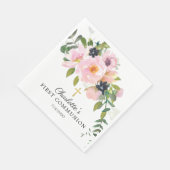 赤面バラと牡丹ファーストコミューン スタンダードランチョンナプキン (角)