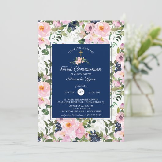 赤面バラと牡丹ファーストコミューン 招待状 (スタンド正面)