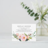 赤面バラと牡丹ブライダルシャワーディスプレイシャワー エンクロージャーカード (スタンド正面)