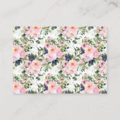 赤面バラと牡丹ブライダルシャワーディスプレイシャワー エンクロージャーカード (裏面)