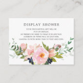 赤面バラと牡丹ブライダルシャワーディスプレイシャワー エンクロージャーカード (正面)