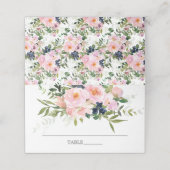 赤面バラと牡丹ブライダルシャワー プレイスカード (外部開封)