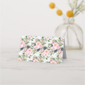 赤面バラと牡丹ブライダルシャワー プレイスカード (裏面)