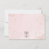 赤面バラと金ゴールドアクセント結婚ズ 出欠カード (裏面)