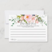 赤面バラとPeonies日付ナイトアイディアカード 招待状 (正面)