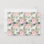 赤面バラとPeonies日付ナイトアイディアカード 招待状 (裏面)