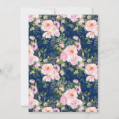 赤面バラとPeonies確認 招待状 (裏面)