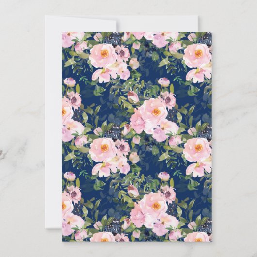 赤面バラとPeonies確認 招待状 (裏面)