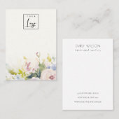 赤面バラのフローラ空白のジュエリーロゴ表示 名刺 (正面/裏面)