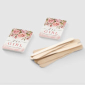 赤面バラの水彩女の子の赤ちゃんシャワー ハンドファン (組立なし)