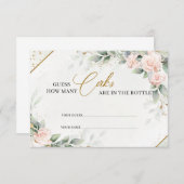 赤面バラは、ボトル内のコルクの数を推測する エンクロージャーカード (正面/裏面)