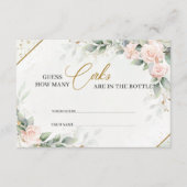 赤面バラは、ボトル内のコルクの数を推測する エンクロージャーカード (正面)