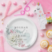 赤面バラアラバスターガーデン結婚フローラ ペーパープレート (パーティー)