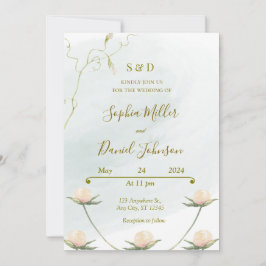 赤面バラウェディング招待 招待状