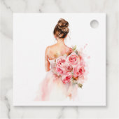 赤面バラウォーター結婚カラーズガウンブライダルシャワー フェイバータグ (裏面)