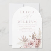 赤面バラエレガントボホモダンア結婚チ 招待状 (正面)