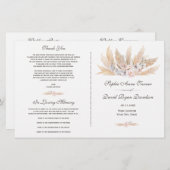 赤面バラオーキッドパンパスグラス結婚式 プログラム (正面/裏面)