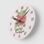 赤面バラカスタム時計 ラウンド壁時計 (傾斜)