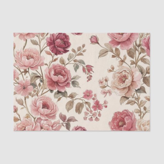赤面バラガーデンヴィンテージパターン 薄葉紙 (正面)
