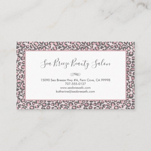 赤面バラガーリー金ゴールドレオパードスポットホワイトモノグラム 名刺 (裏面)