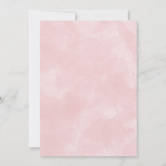 赤面バラガールフォレストウッドランド動物ベビーシャワー 招待状 (裏面)