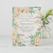 赤面バラキクフローラウォーターカラーアート 招待状 (スタンド正面)