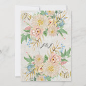 赤面バラキクフローラウォーターカラーアート 招待状 (裏面)