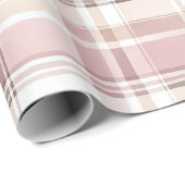 赤面バラクリームブラウンストライプ誕生日 ラッピングペーパー (ロールコーナー)