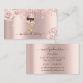 赤面バラグリッタードリップフォイルケーキベーカリーショップ 名刺 (正面/裏面)