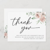 赤面バラサンキューカード結婚のユーザ 招待状 (正面/裏面)