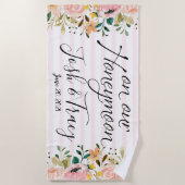 赤面バラストライプズハネムーンニューリウェズカスタムズ ビーチタオル (正面)