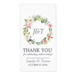 赤面バラネイビー赤面結婚フローラサンキュー ラベル