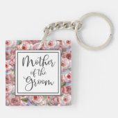 赤面バラパターンマザーオブザグルームスクエア キーホルダー (裏面)