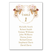 赤面バラパンパスグラス結婚のシーティングチャート