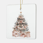 赤面バラピンククリスマスツリー セラミックオーナメント (左)