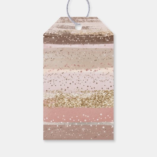 赤面バラピンクチョコレート金ゴールドグリッター誕生日 ギフトタグ (裏面)
