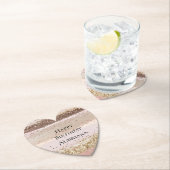 赤面バラピンクチョコレート金ゴールドグリッター誕生日 ペーパーコースター (インサイチュ)