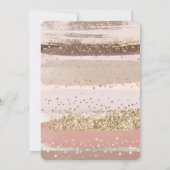 赤面バラピンクチョコレート金ゴールドグリッター誕生日 招待状 (裏面)