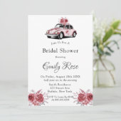 赤面バラピンクピーオンオレアンダーブライダルシャワー 招待状 (スタンド正面)