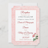 赤面バラピンクフローラ結婚式招待状 招待状 (裏面)