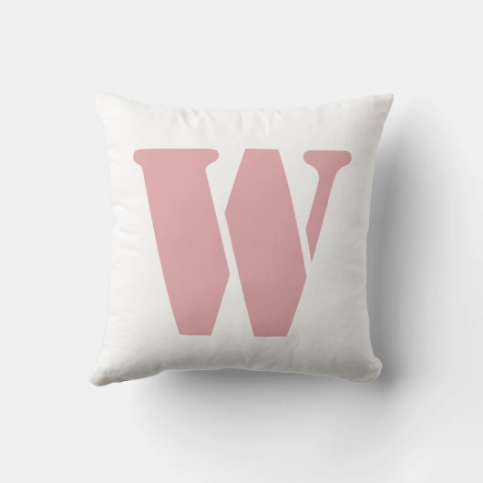 赤面バラピンクミニマリストファミリーモノグラムレター クッション (裏面)