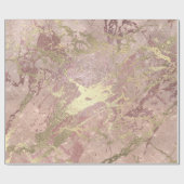 赤面バラピンク大理石光沢スパークパウダー金ゴールド ラッピングペーパー (フラット)